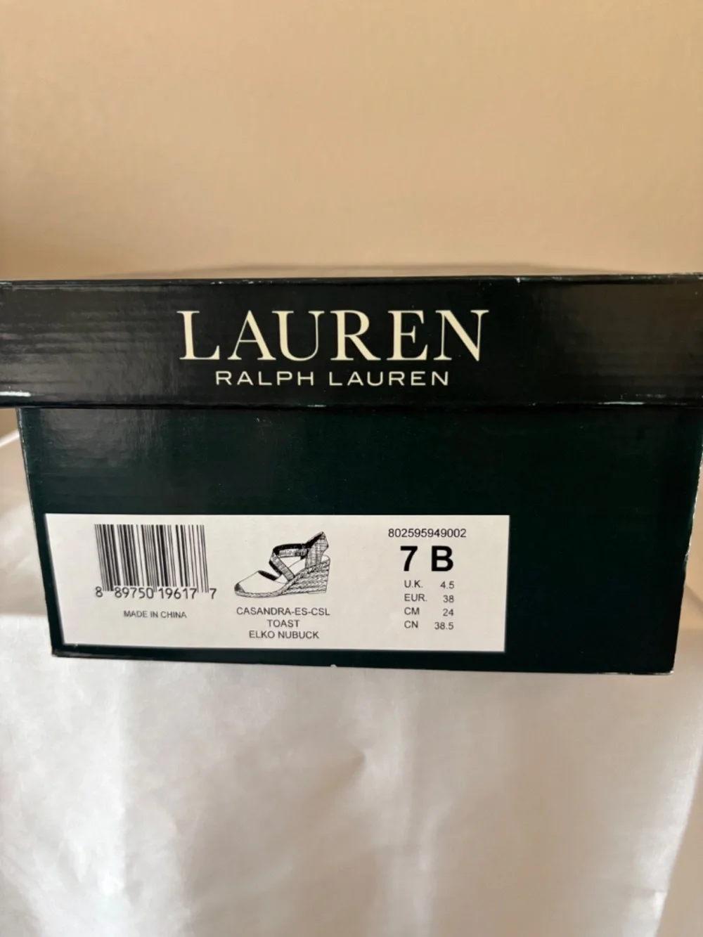 Lauren Ralph Lauren Casandra Toast Espadrilles Size 7